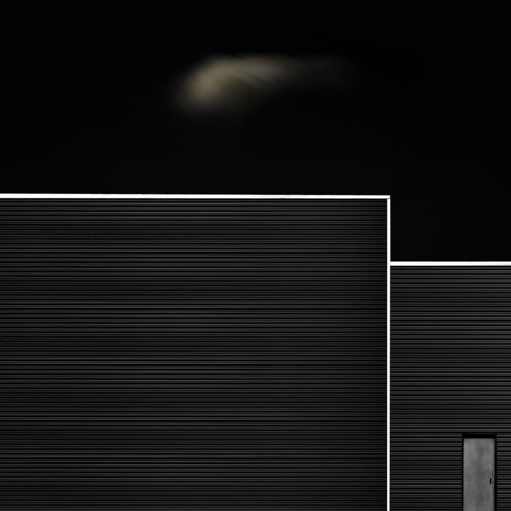 Dark Night Geometric Facade by Gilbert Claes — canvas wall art