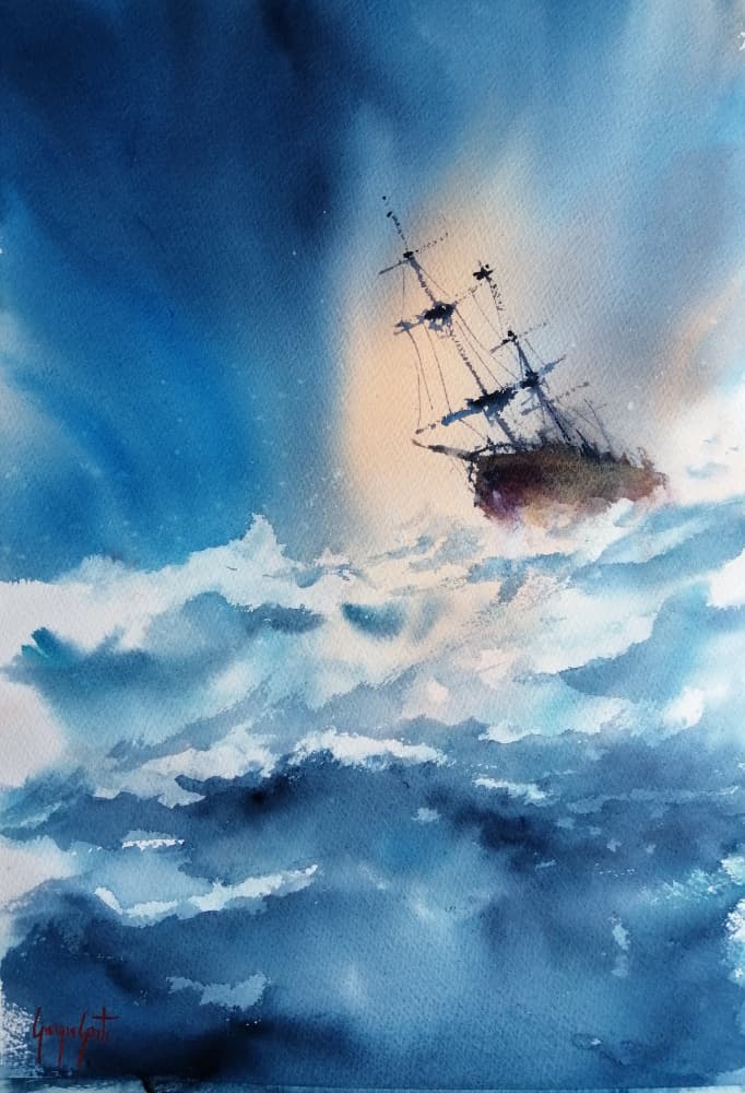 Tall Ship Storm by Giorgio Gosti — canvas wall art