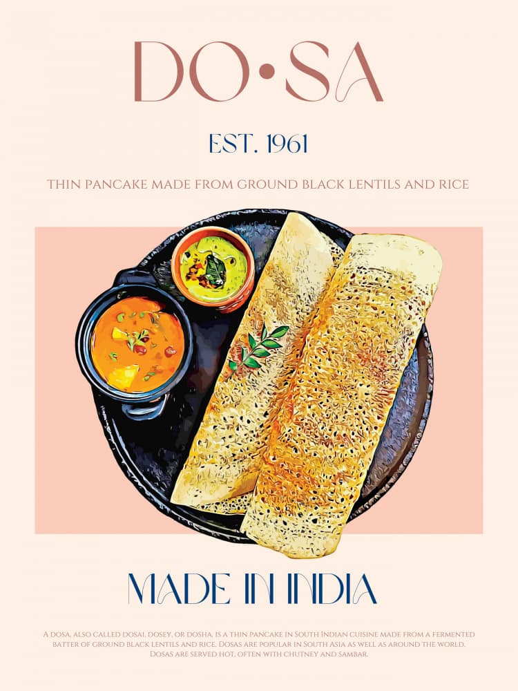 Dosa Meal in India by Nazma Khokhar — canvas wall art