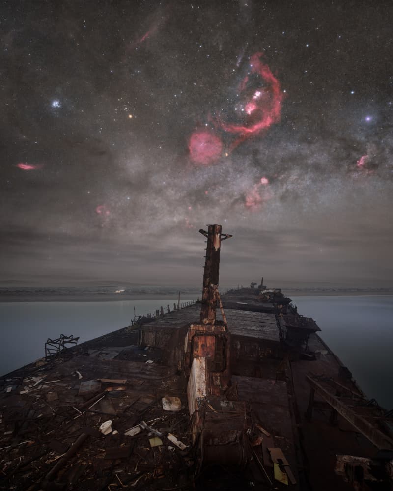 Cosmic Shipwreck Night by Vikas Chander — canvas wall art