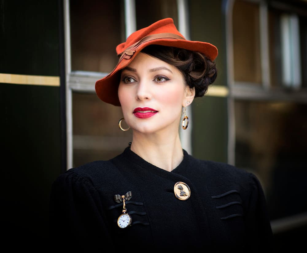 Elegant Woman Cloche Hat by Daniel Springgay — canvas wall art