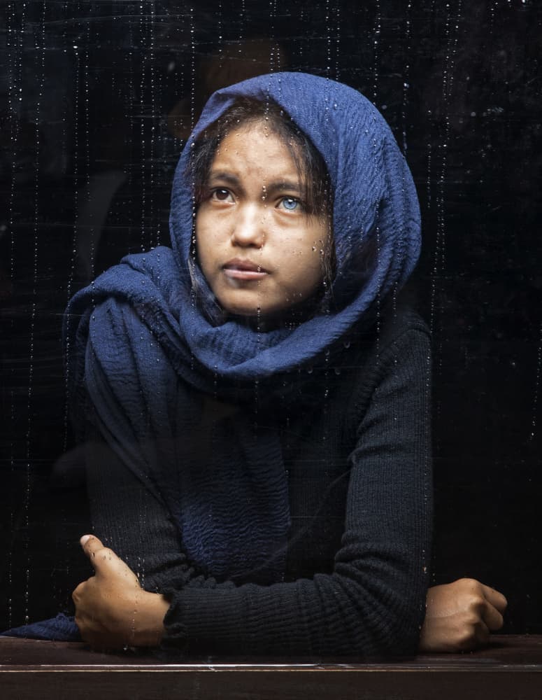 Thoughtful Girl Rain by Angela Muliani Hartojo — canvas wall art