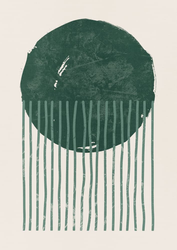 Dark Green Abstract Lines by Ema Paraschiv — canvas wall art