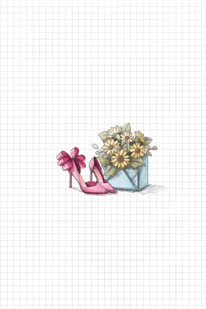 Elegant Shoes and Sunflowers by Xuan Thai — canvas wall art