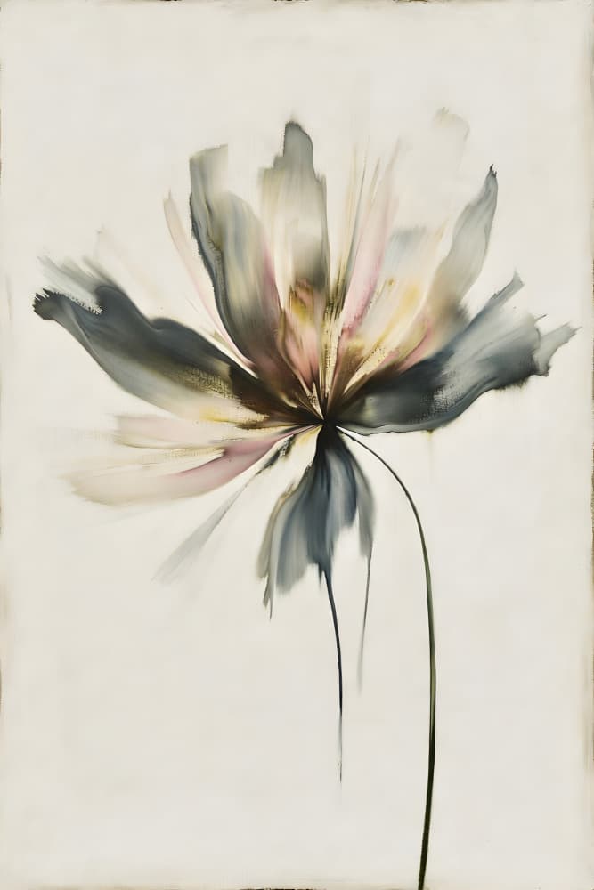 Elegant Muted Flower by Miguel Bruzual — canvas wall art