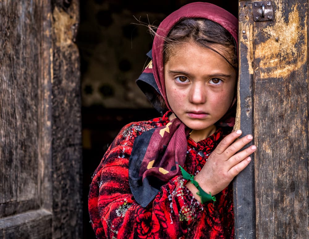 Young Girl Doorway Portrait by Mohammadreza Momeni — canvas wall art