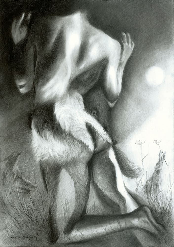 Moonlit Badger Transformation by Corné Akkers — canvas wall art