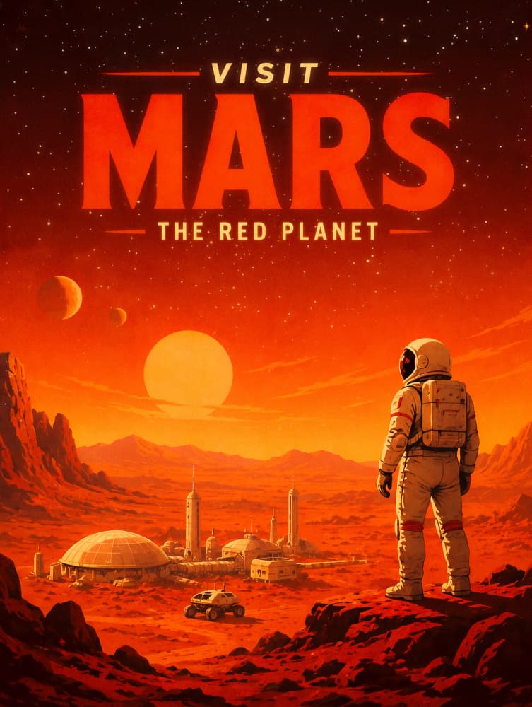 Astronaut Mars Colony Vista by Taudalpoi — canvas wall art