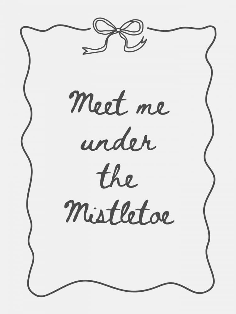 Meet Me Under Mistletoe by Jolly and Dash — canvas wall art