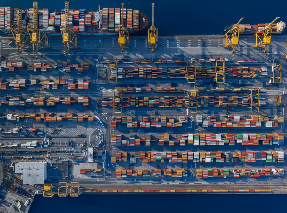 Colorful Container Port by Jure Kravanja — canvas wall art
