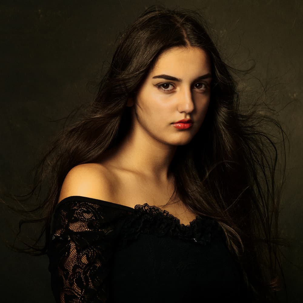 Dark Haired Beauty by Mehdi Mokhtari — canvas wall art