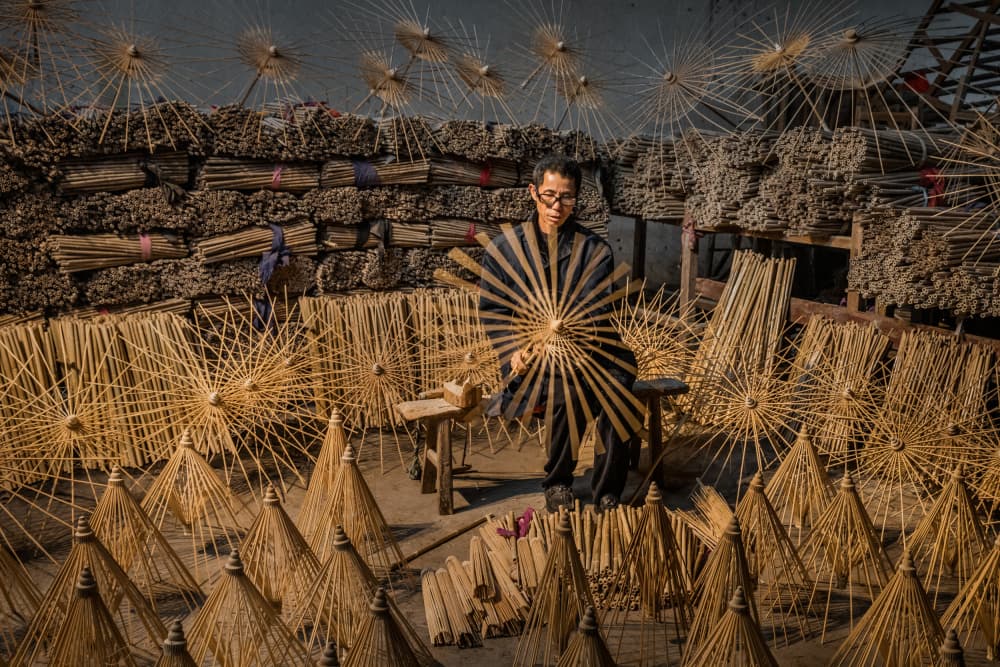 Umbrella Maker's Workshop by Li Ying — canvas wall art