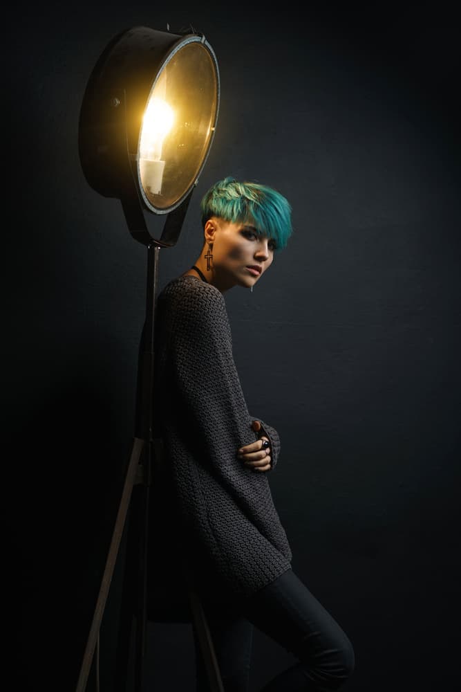 Teal Hair Portrait by Alexandr Sutula — canvas wall art