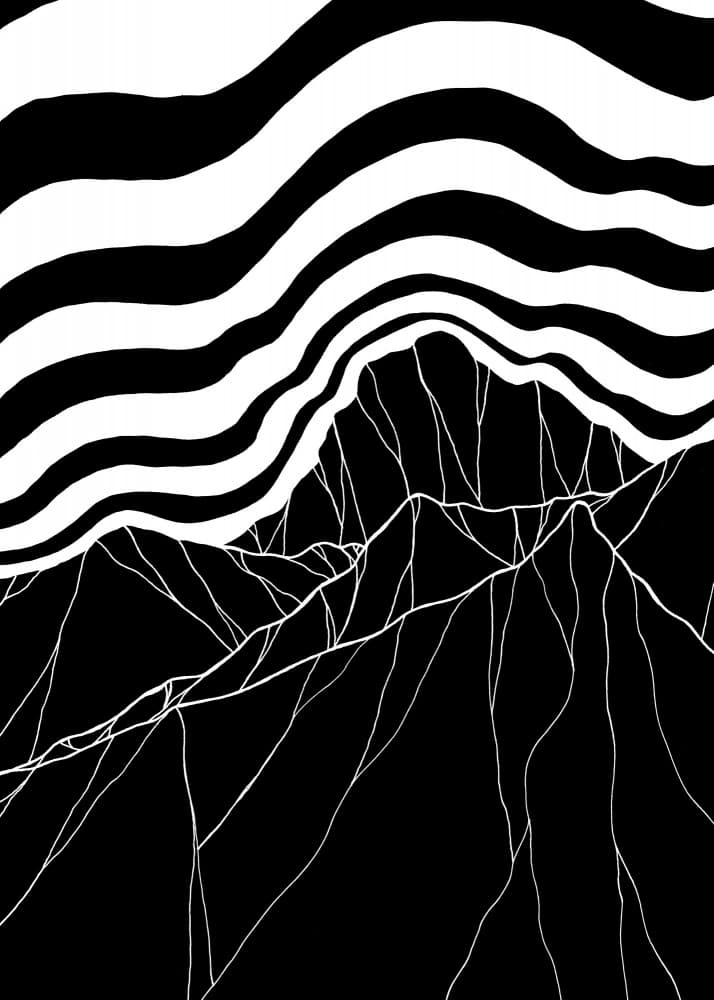 Dramatic Wavy Peaks by Stephen Wade — canvas wall art