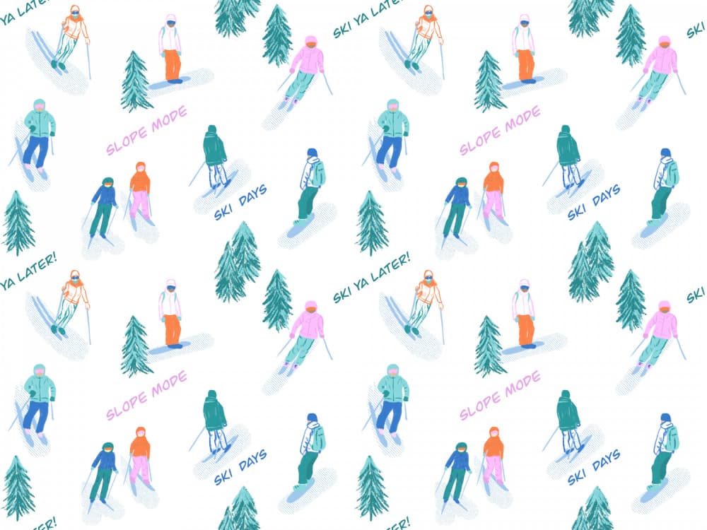 Ski Days Adventure by Aliya Putrus — canvas wall art