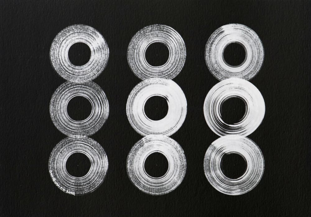 Concentric White Circles by Santhosh ch — canvas wall art