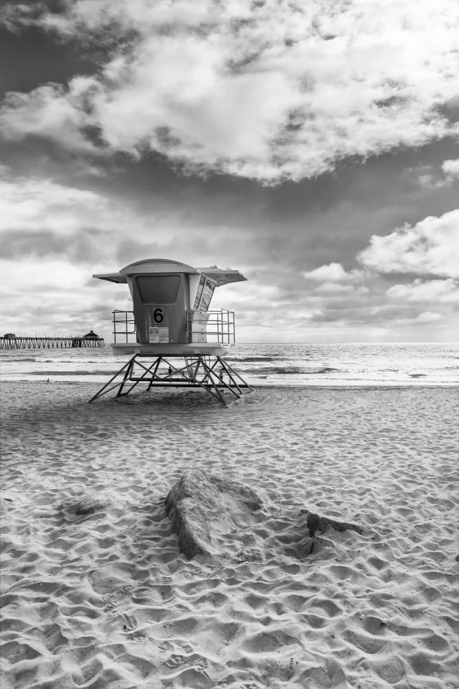 Lifeguard Tower and Pier by Melanie Viola — canvas wall art
