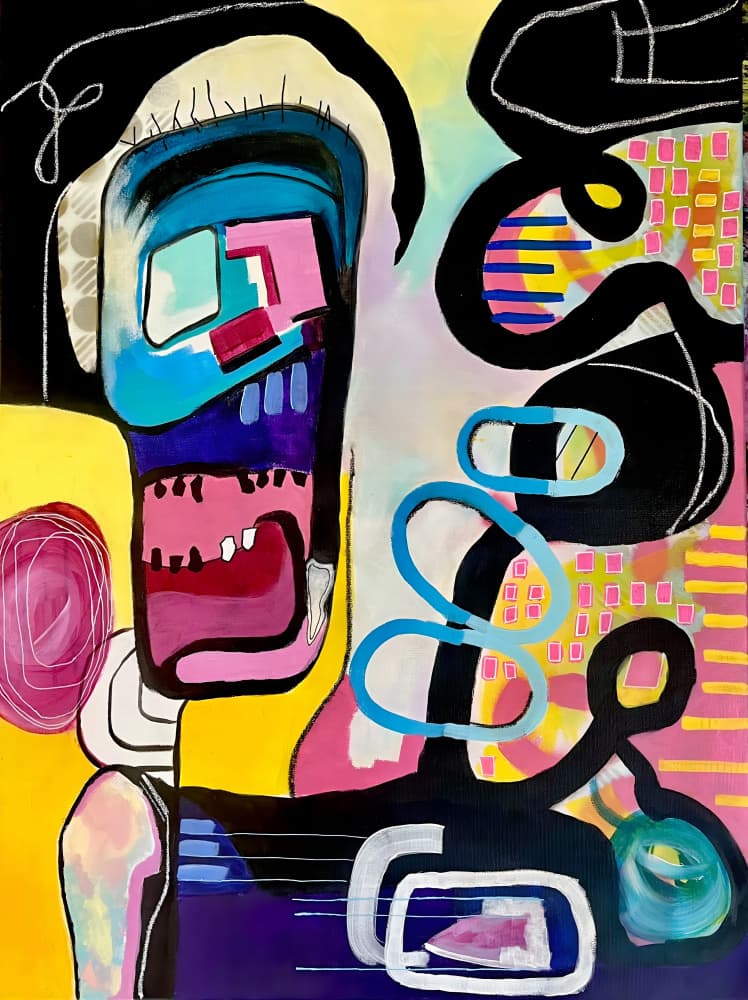 Colorful Abstract Figure by Kajsa Bergström — canvas wall art