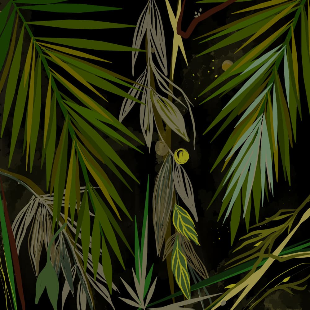 Lush Tropical Night by Josie George — canvas wall art