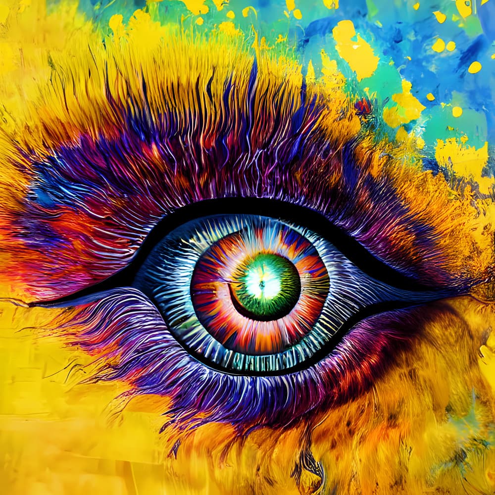 Vibrant Abstract Eye by mnemonixART — canvas wall art