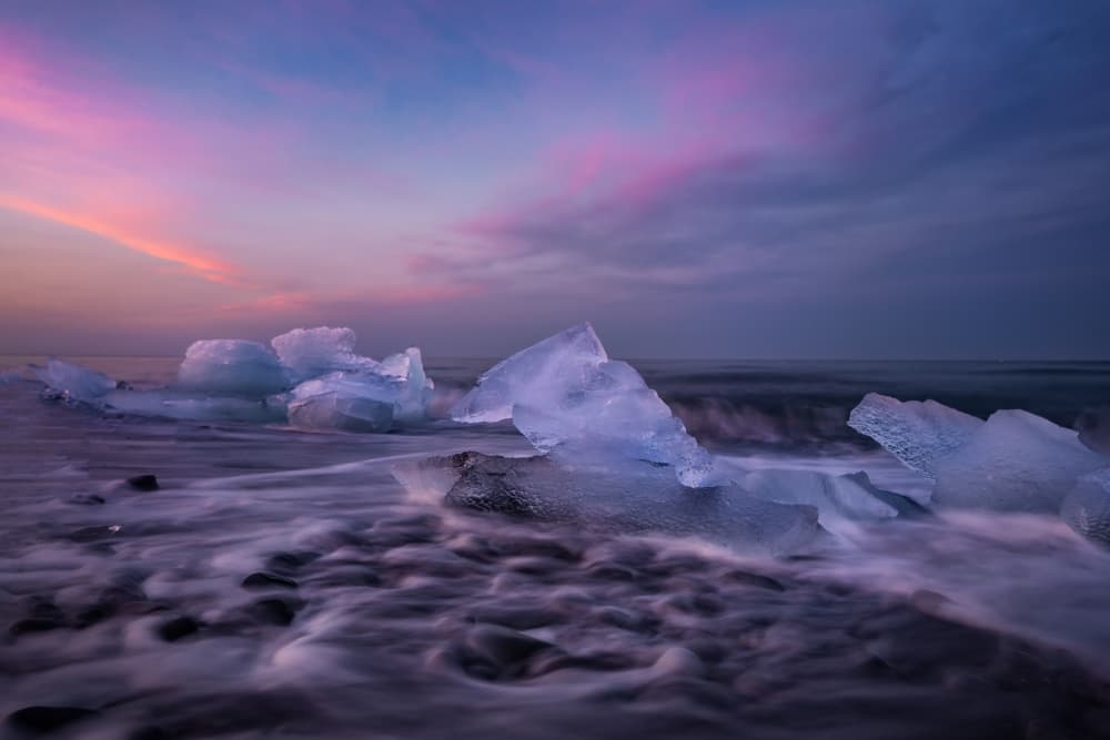 Ethereal Ice Beach Sunset by Yongnan Li (李永男) — canvas wall art