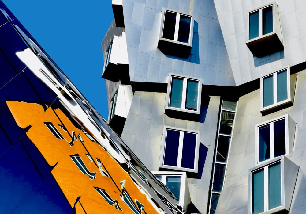 Modern Building Reflections by Arnon Orbach — canvas wall art