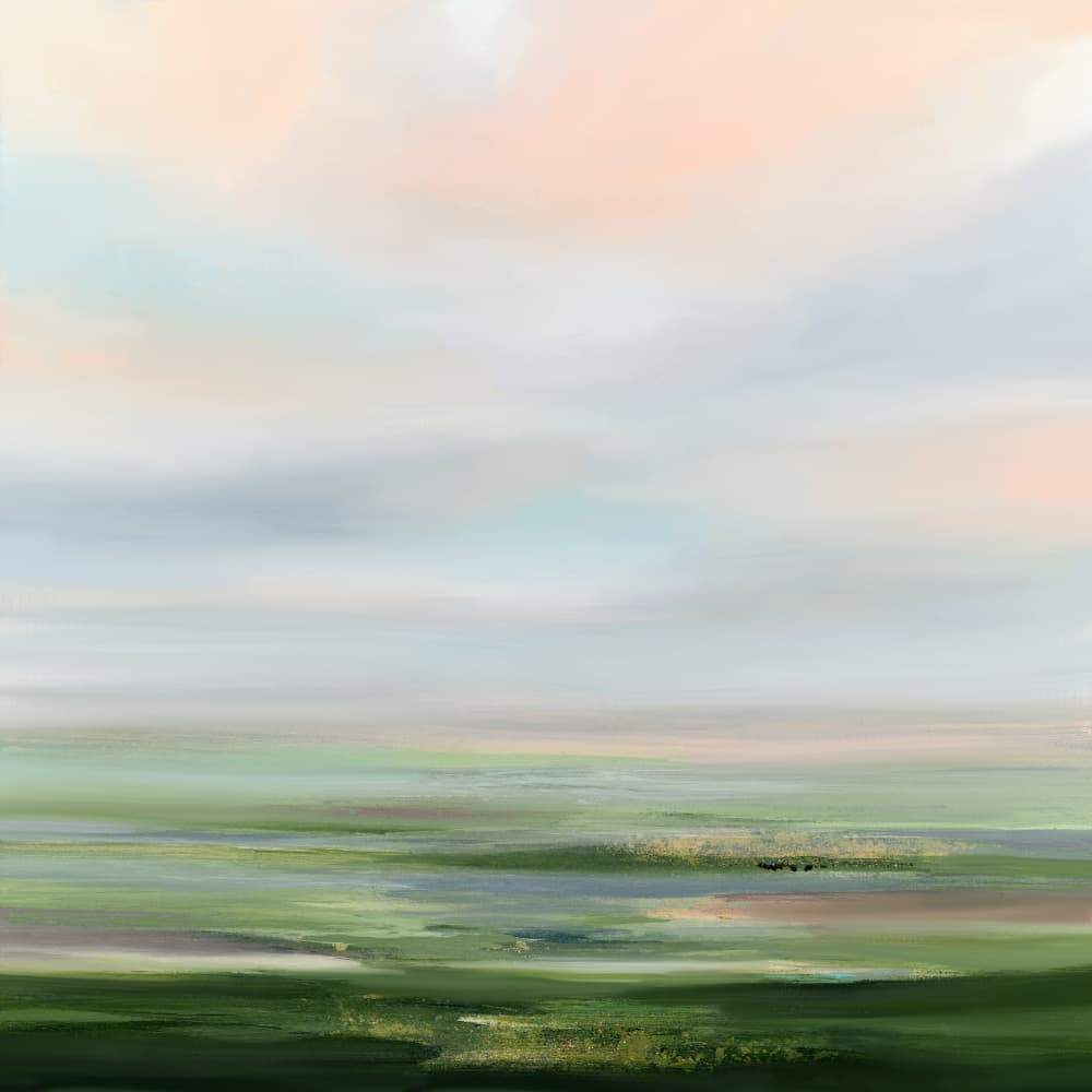 Soft Green Horizon by Nicole Walsh — canvas wall art