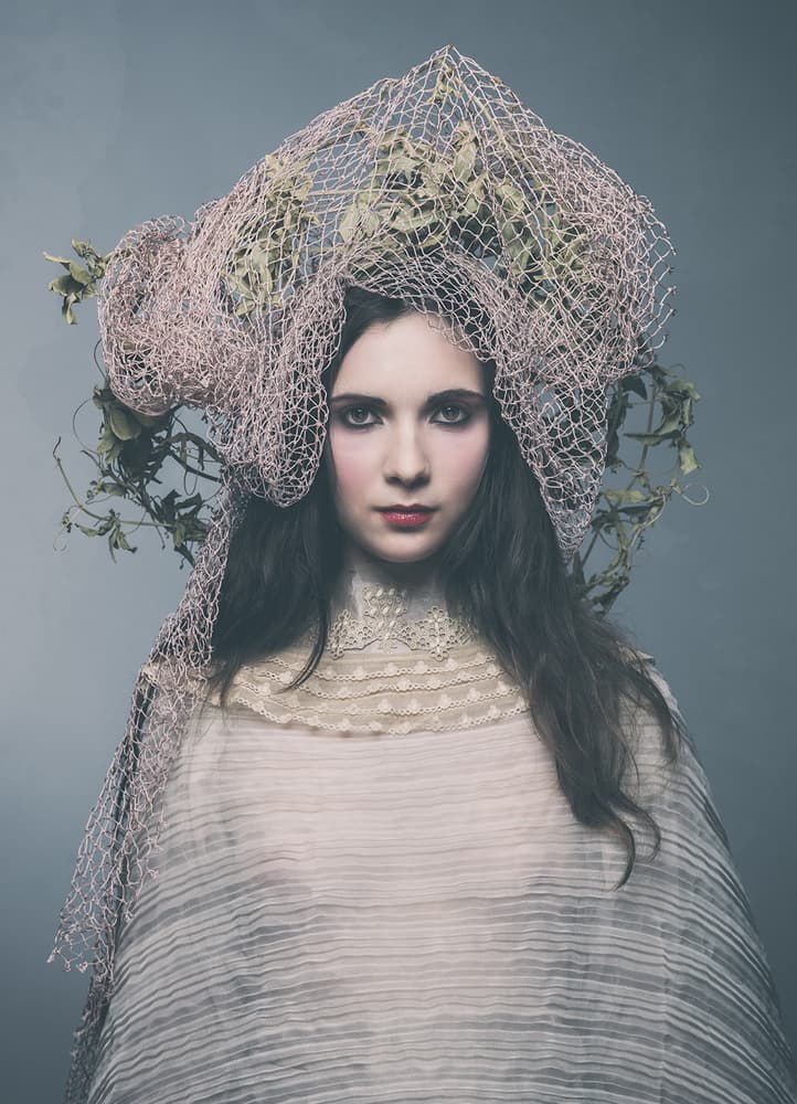 Woman with Botanical Veil by Joan Gil Raga — canvas wall art
