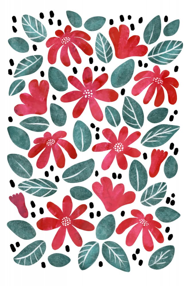 Vibrant Floral Pattern by EMELIEmaria — canvas wall art
