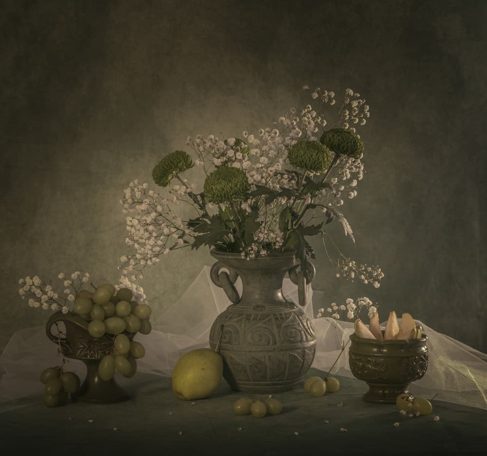 Moody Floral Still Life by May G — canvas wall art