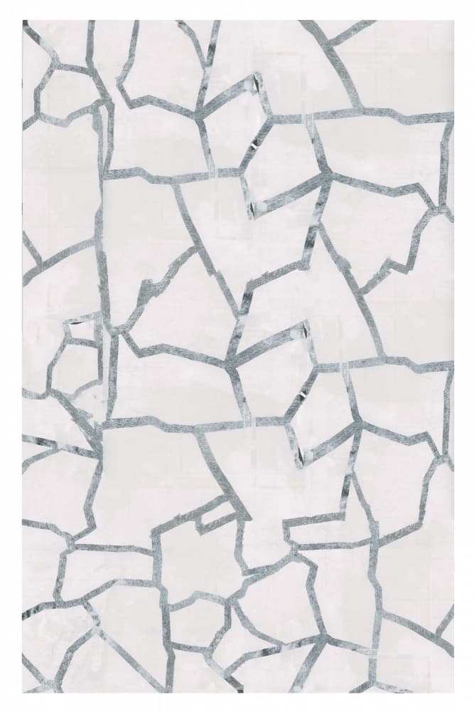 Silver Geometric Fragments by cartissi — canvas wall art