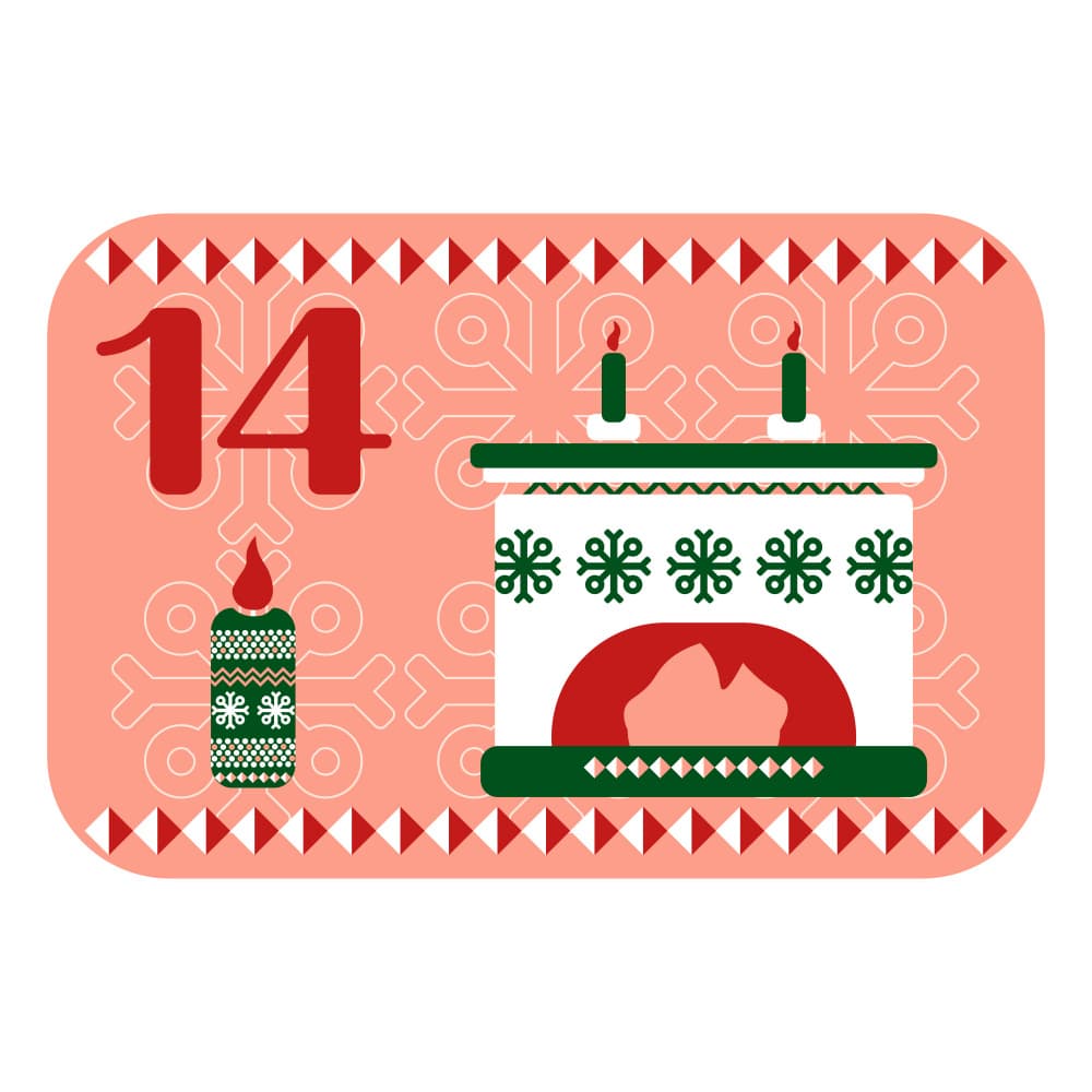 Festive Advent Fireplace by Marika Barsrsind β canvas wall art