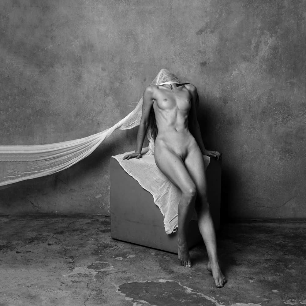 Draped Female Form by Gene Oryx — canvas wall art