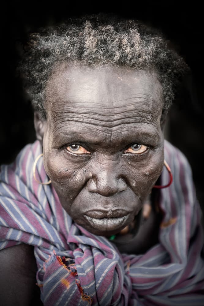 Elder's Piercing Gaze by Trevor Cole — canvas wall art