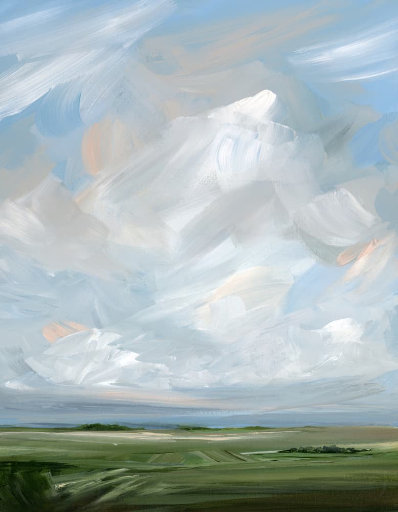 Peaceful Cloudy Landscape by Nicole Walsh — canvas wall art