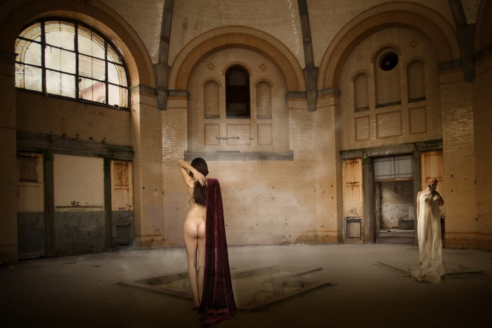 Mysterious Nude Ancient Hall by Christine von Diepenbroek — canvas wall art
