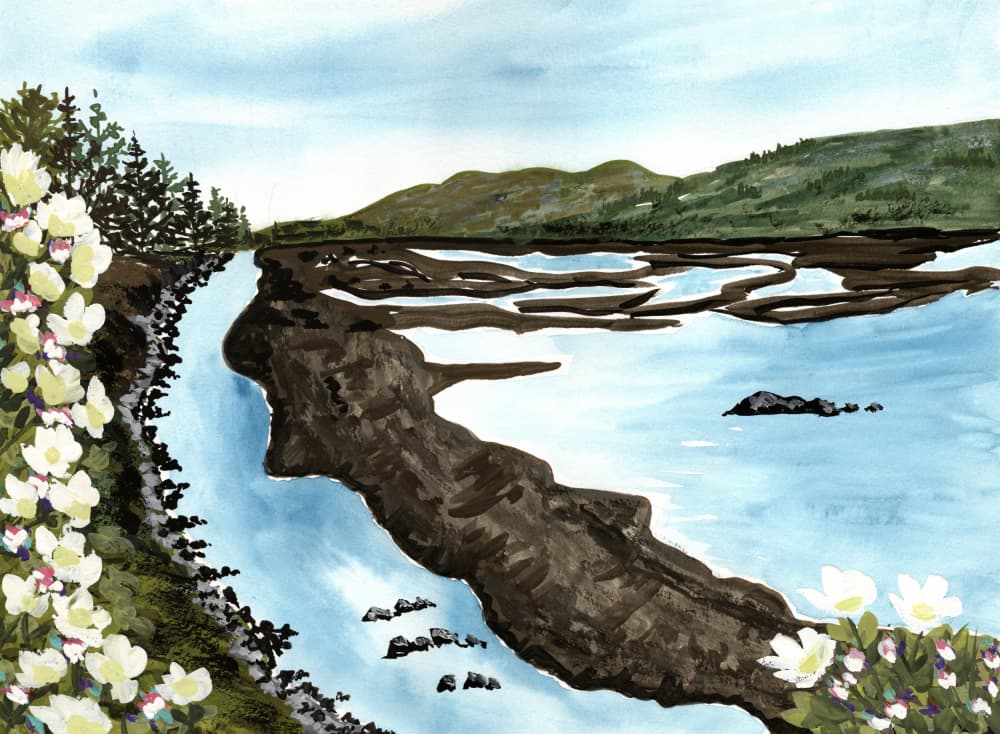 Tranquil Coastal Bloom by Jasmine Goodwin — canvas wall art