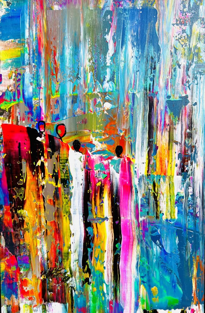 Vibrant City Crowd by Fredrik Olsen — canvas wall art