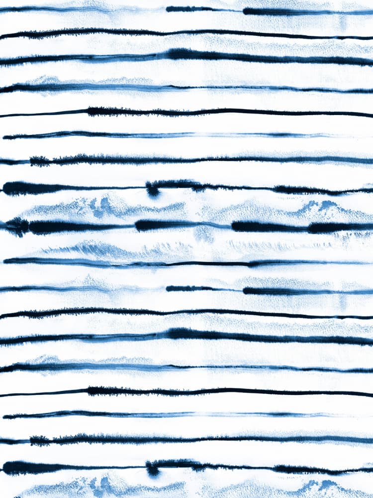 Blue Watercolor Stripes by Ninola Design — canvas wall art