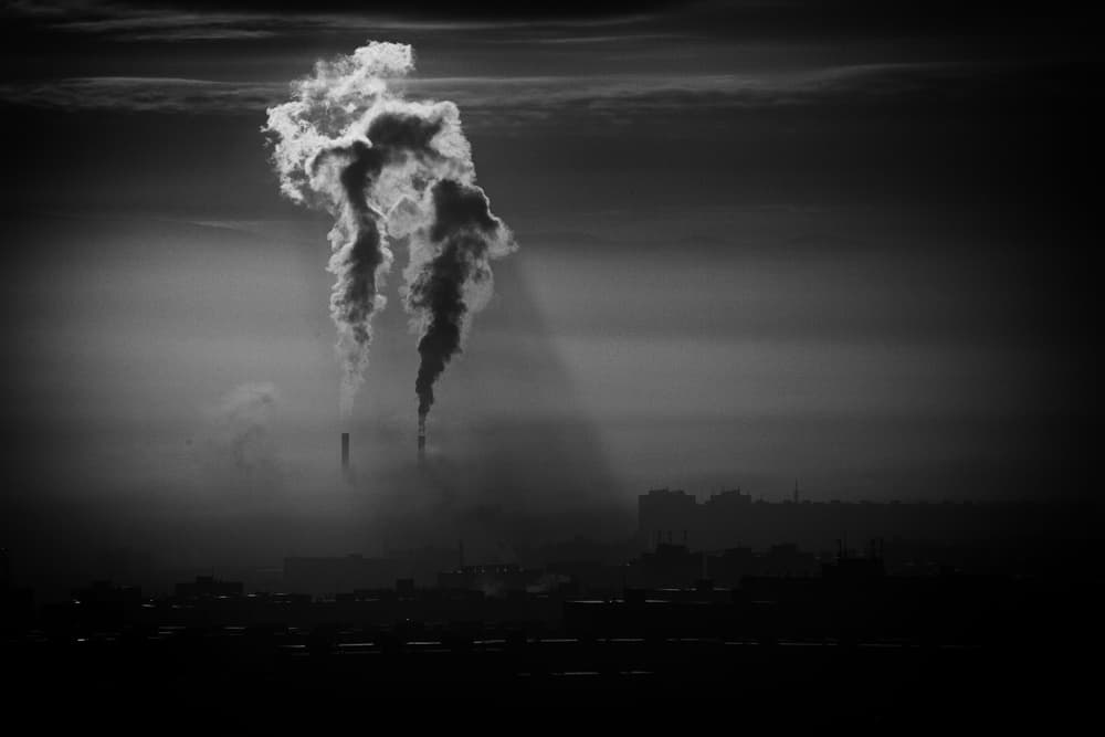 Industrial Smoke City by Pali Gerec — canvas wall art
