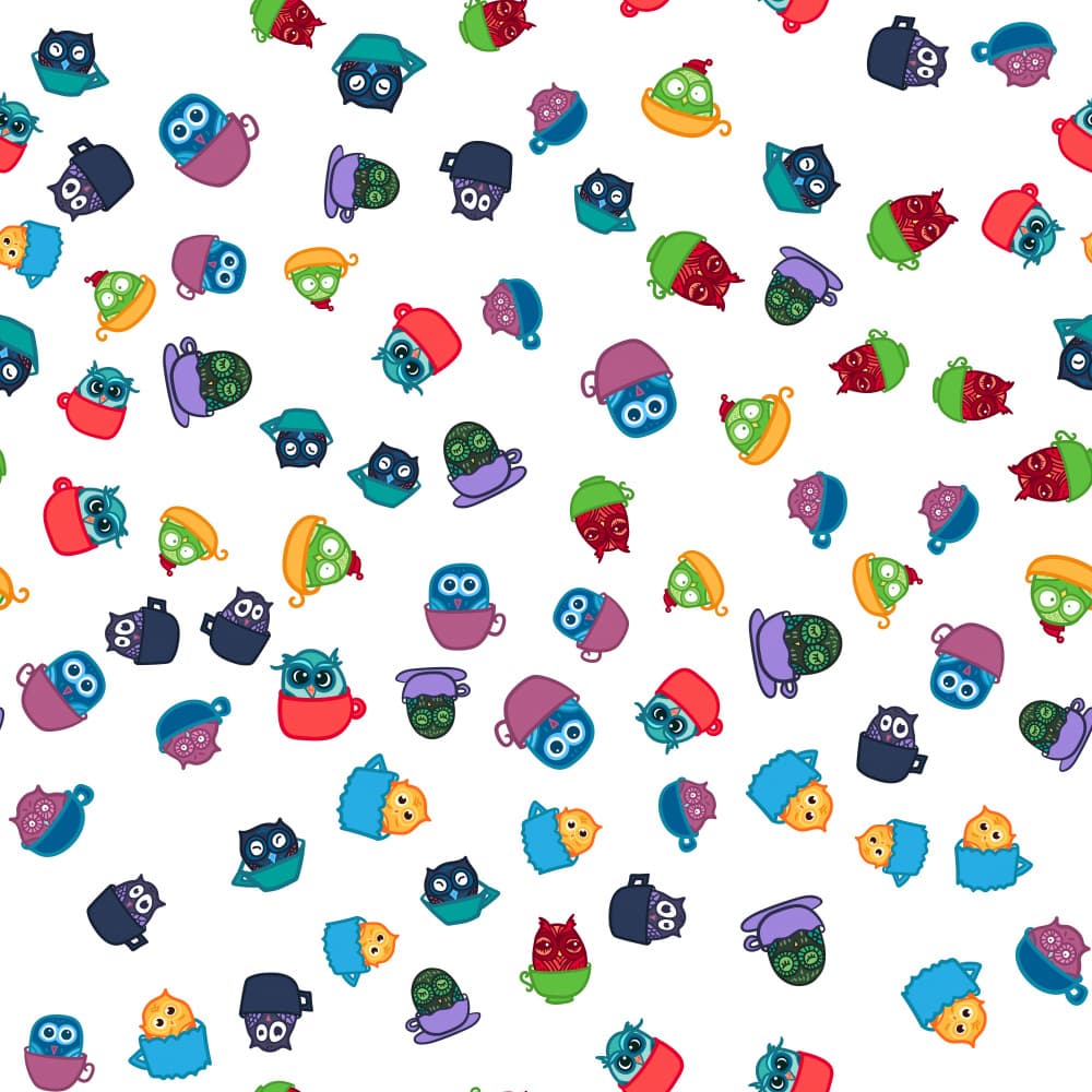 Whimsical Owls In Cups by Marika Barsrsind β canvas wall art