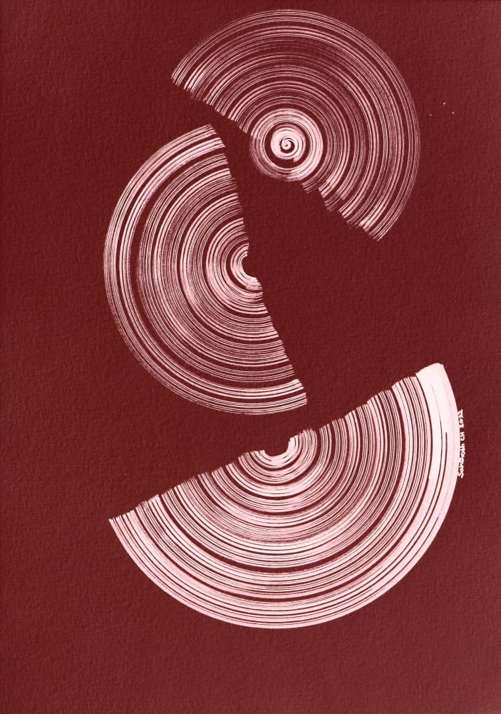 Geometric Red Circles by Santhosh ch — canvas wall art