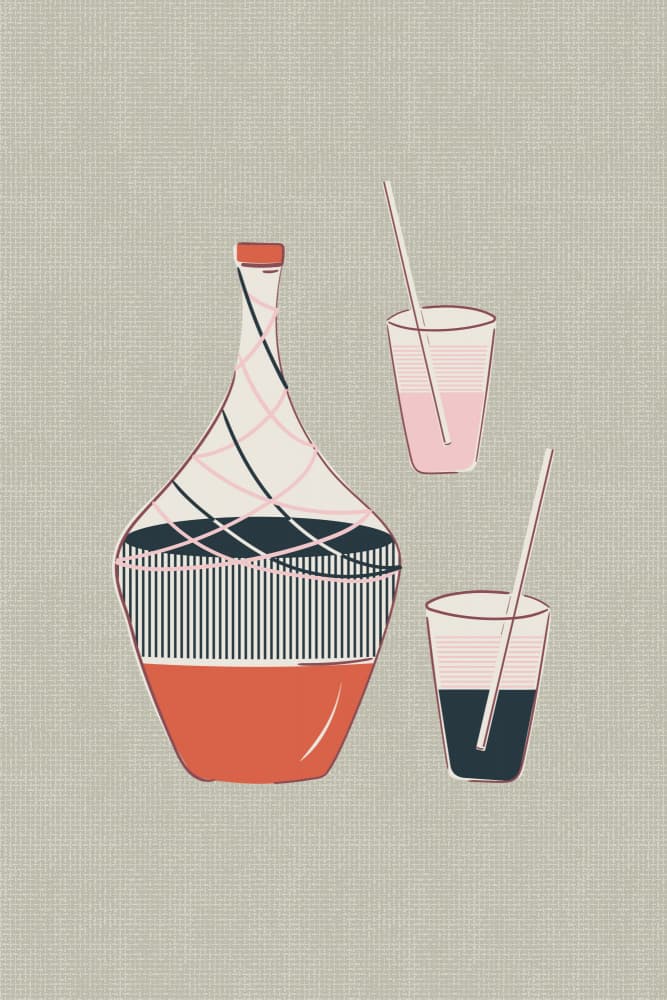 Midcentury Modern Drinks by Alexandra Weise — canvas wall art