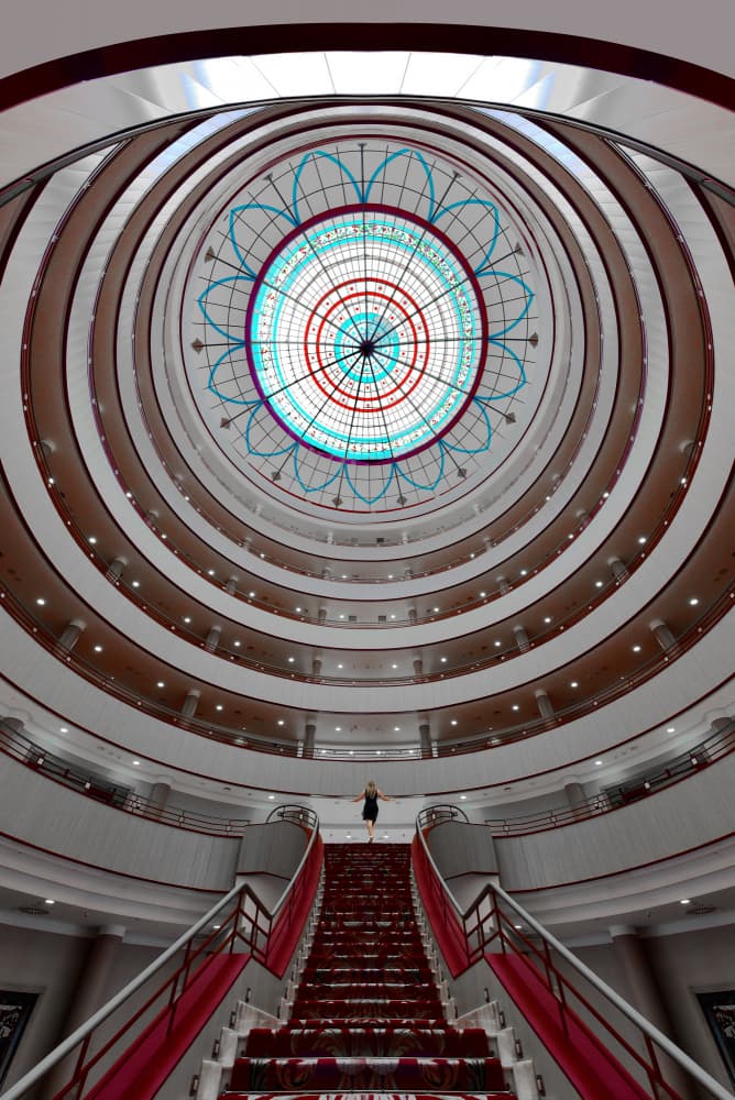 Spiral Atrium Red Carpet by Jorge Pimenta — canvas wall art