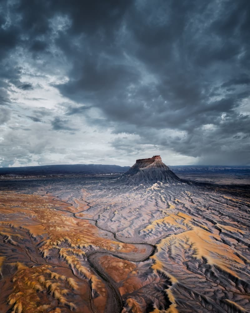 Dramatic Badlands Mesa by Hanping Xiao — canvas wall art