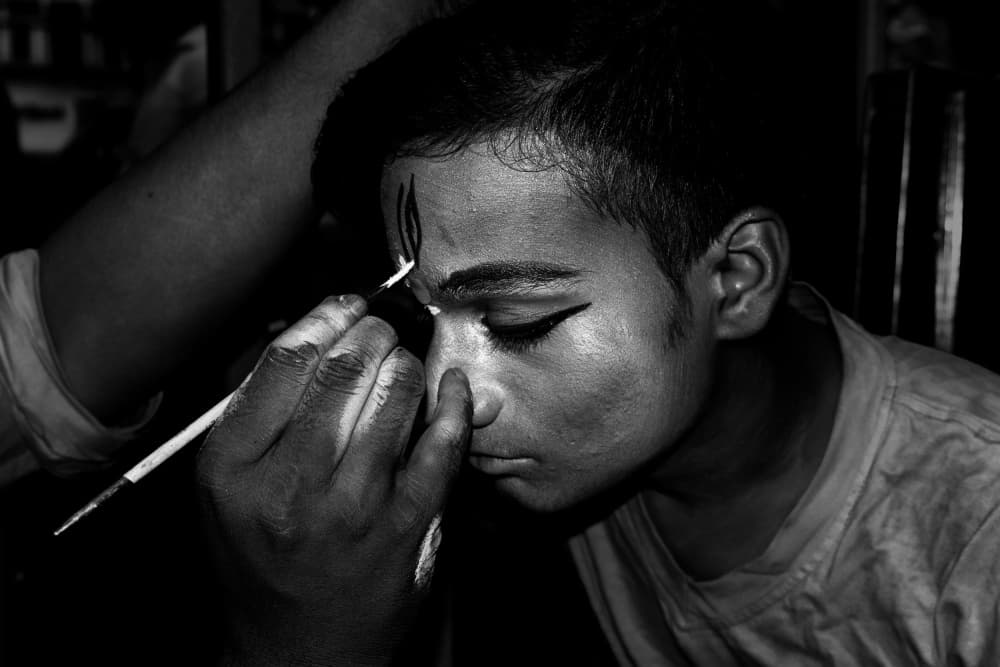 Boy's Ritual Preparation by Kuntal Biswas — canvas wall art
