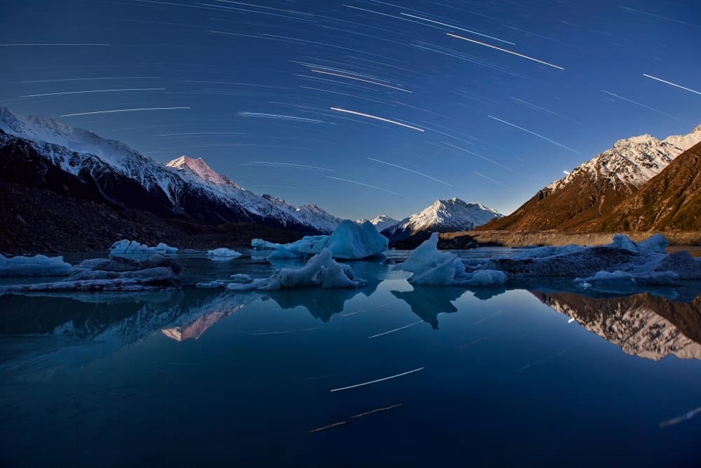 Glacial Lake Star Trails by Yan Zhang — canvas wall art