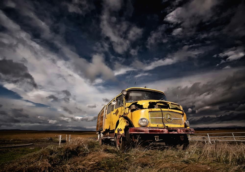 Rusty Truck Dramatic Sky by Þorsteinn H. Ingibergsson — canvas wall art