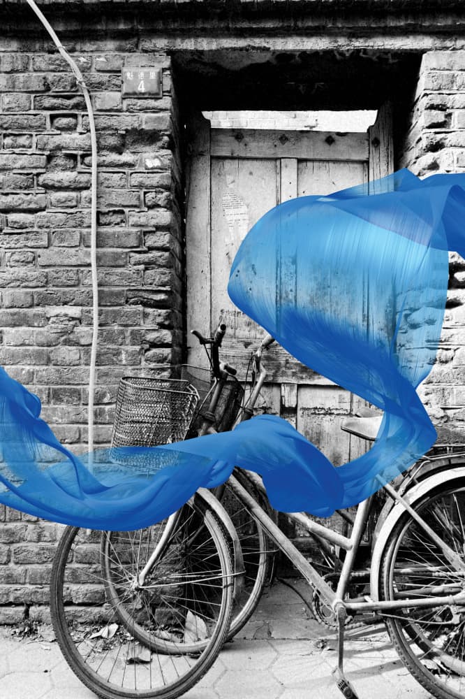 Old Bicycle Blue Flow by Sue Skellern — canvas wall art