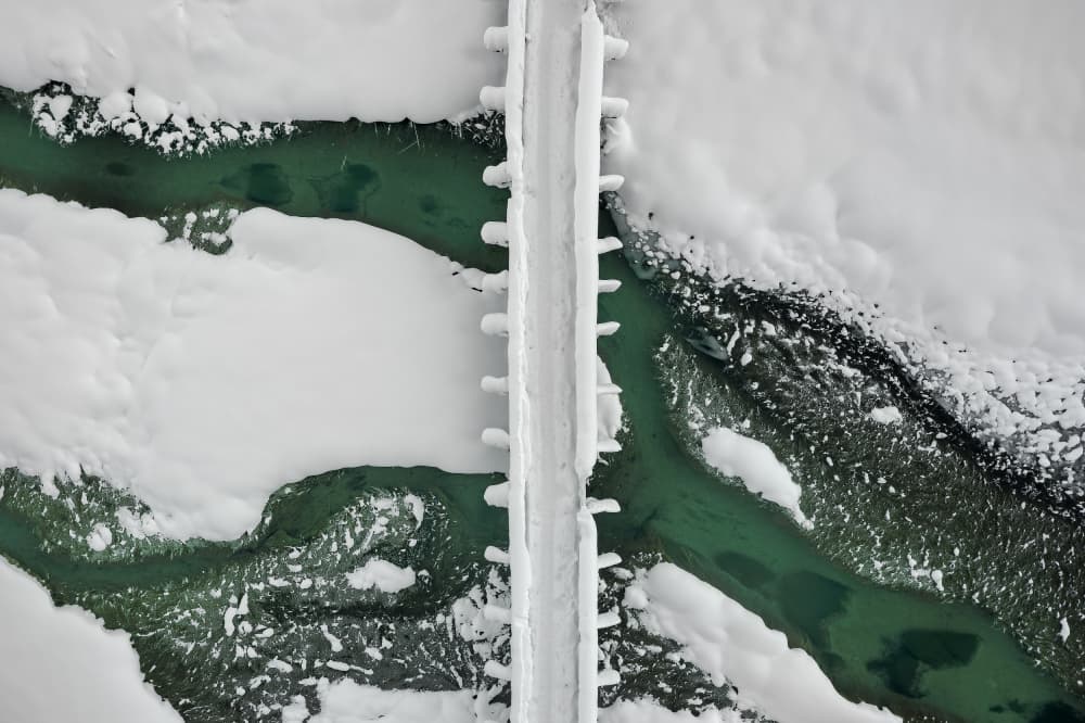 Snowy River Bridge by Jure Kravanja — canvas wall art